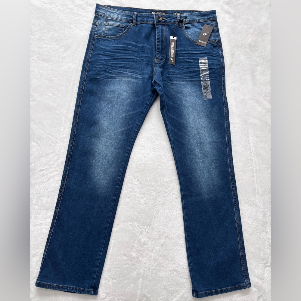 WILLIAM RAST Men's Manhattan Skinny Slim Blue Jeans--NWT--36x32